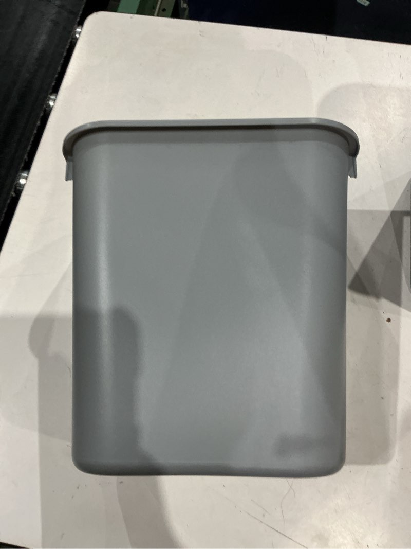 Condition photo showing Good Condition for rubbermaid commercial deskside plastic wastebasket rectangular 3 1/2 gal gray 2955gra