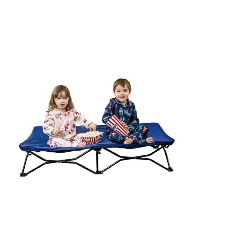 Regalo My Cot Deluxe Portable Toddler Bed, Includes Sleeping Bag, Navy