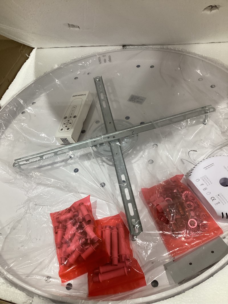 becailyer modern ceiling lights, 45.2" led flush mount ceiling lamp, 15-petals dimmable ceiling chan