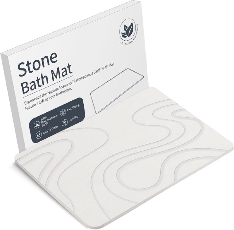 veeloim stone bath mat diatomaceous earth shower mat non-slip