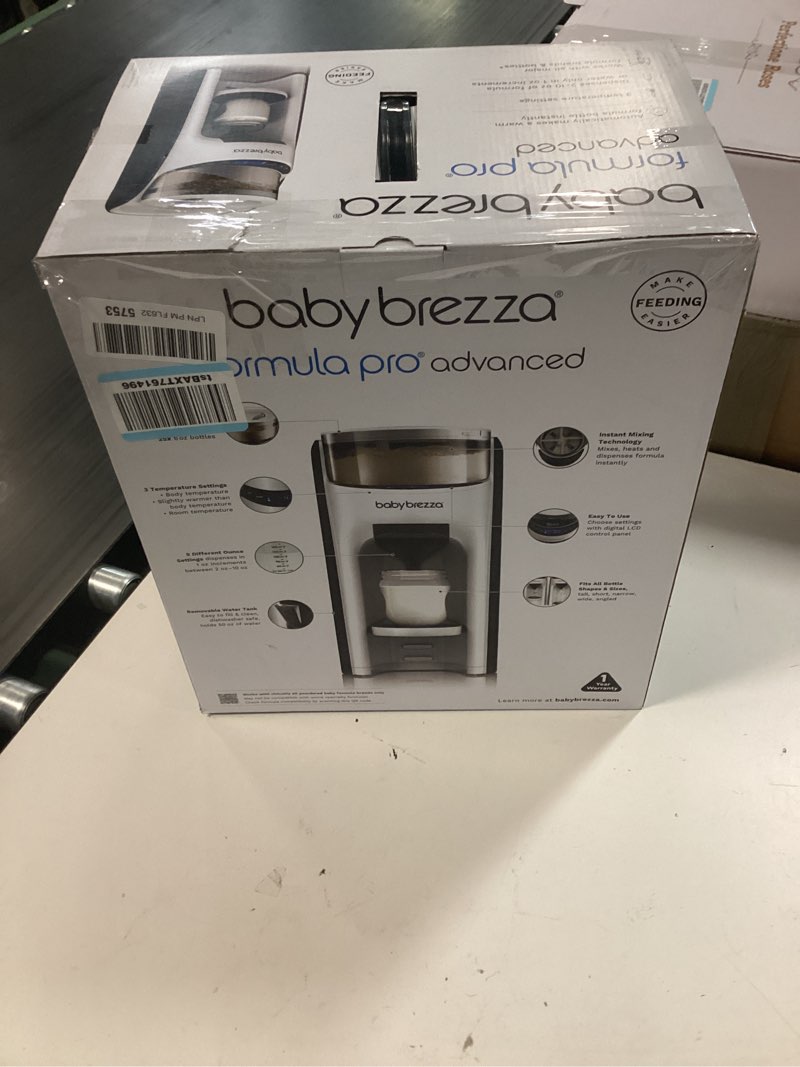 Condition photo showing New/Like New for baby brezza new and improved formula pro advanced formula dispenser machine - automatically mix a warm formula bottle instantly - easily make bottle with automatic powder blending, white