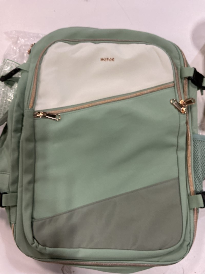 Condition photo showing New/Like New for hotor travel backpack for women – tsa-friendly travel bag with multiple compartments & 3 packing cubes, water-resistant & comfortable, perfect for travel essentials, green, 17.3" x 13.0" x 7.9" green 17.3" x 13.0" x 7.9"
