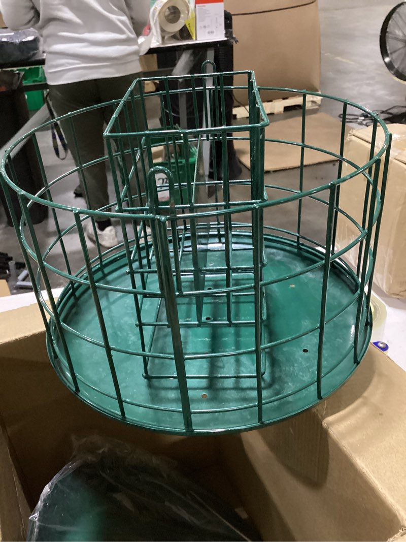 Condition photo showing Good Condition for kingsyard squirrel proof suet feeder, cage bird feeders for outdoors hanging, all metal, double suet cake capacity, tray & weatherproof, green