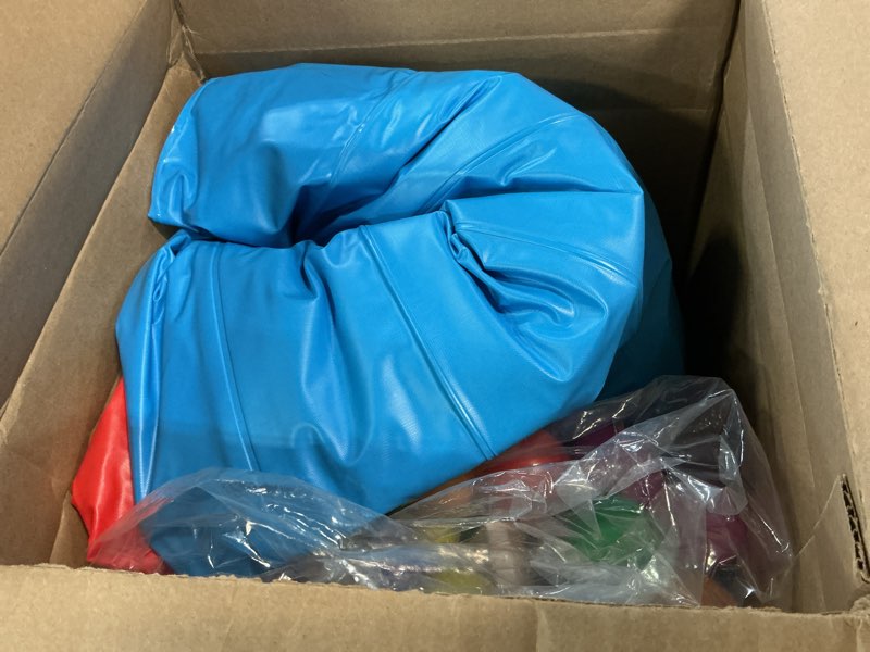 Condition photo showing Good Condition for bounce house,ball pit for toddlers,inflatable bouncy house with pump,indoor&outdoor baby bouncer with safety net,30 pit ball,small bubble bounce house for 2 toddlers 1-3 yellow& blue