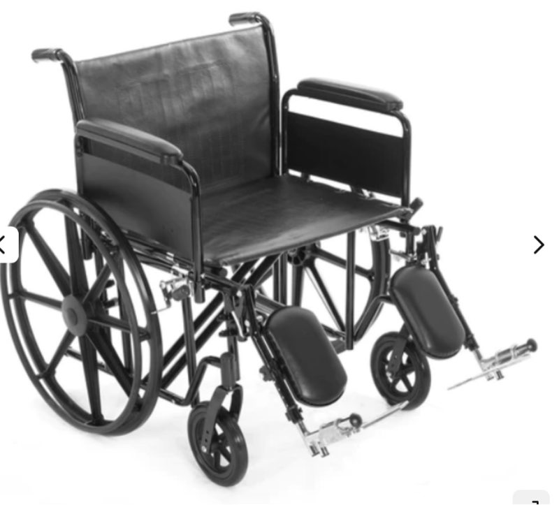 Condition photo showing New/Like New for titus heavy duty bariatric wheelchair with elevating leg rests