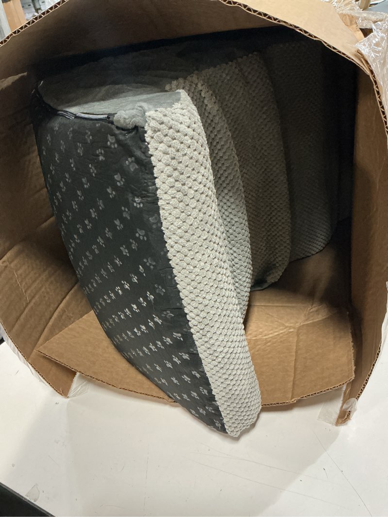 Condition photo showing As Is for Dog Stairs for Bed 28.7”H, 5-Step Dog Ramp, Non-Slip Sturdy Pet Steps for Small Dogs & Cats to get on High Bed or Couches, Grey