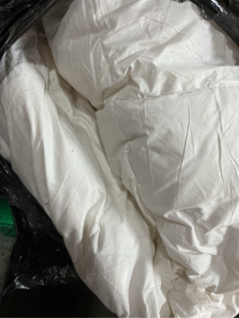 Condition photo showing Good Condition for 75% canadian goose down comforter queen size, ultra soft 100% cotton fabric, 850 fill power all season duvet insert, hotel luxury bedding comforters (white,90"x90") white queen(90"x90")