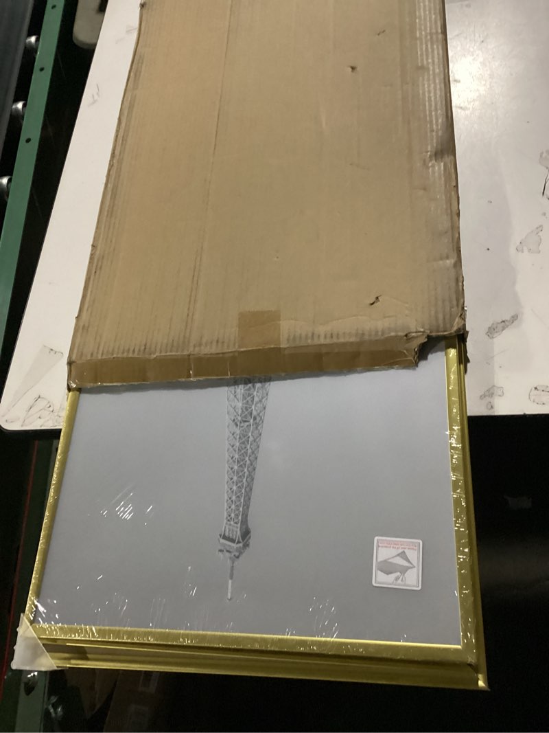 Condition photo showing As Is for upsimples 16x24 picture frame gold 3 pack, scratch-proof poster frames 16 x 24 for photo gallery - slide-in strips, horizontal or vertical wall mounting gold 16x24