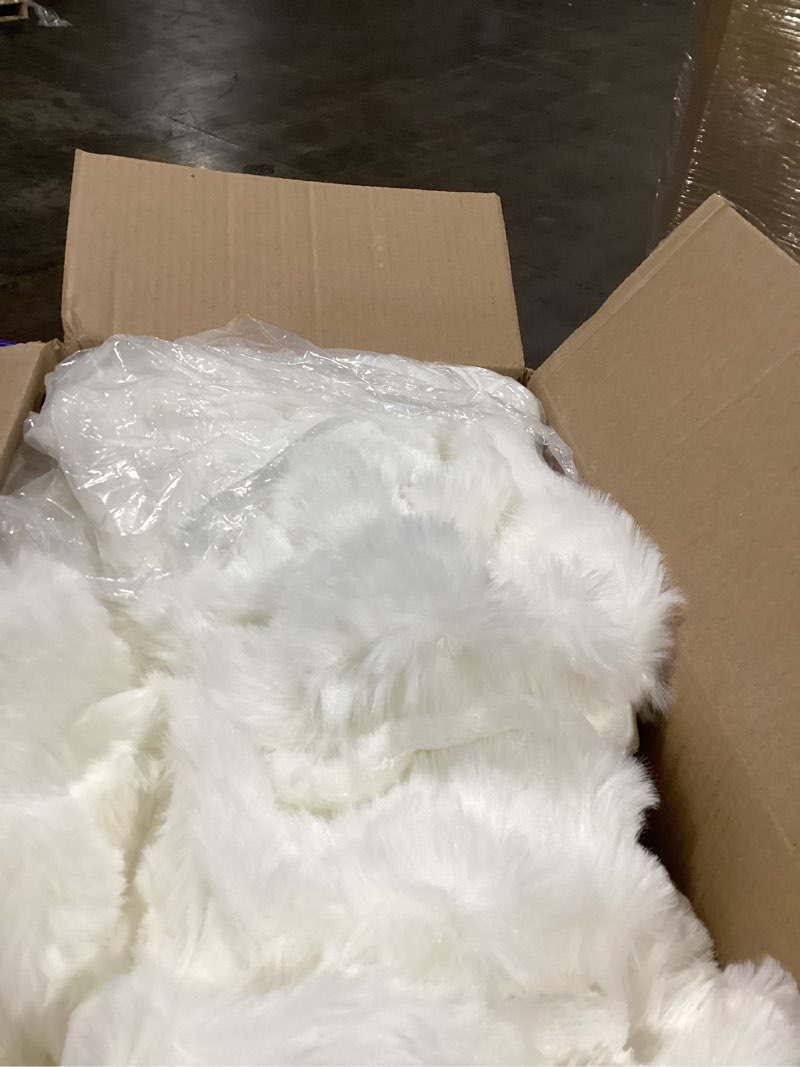 Condition photo showing New/Like New for Lotus Karen Fluffy Comforter Cover Set-Rabbit Fluff Faux Fur Duvet Cover King Size,Cream White Plush Fuzzy Furry Bedding Sets 3Pieces(1 Duvet Cover & 2 Pillow Shams),Zipper Closure Cream White King