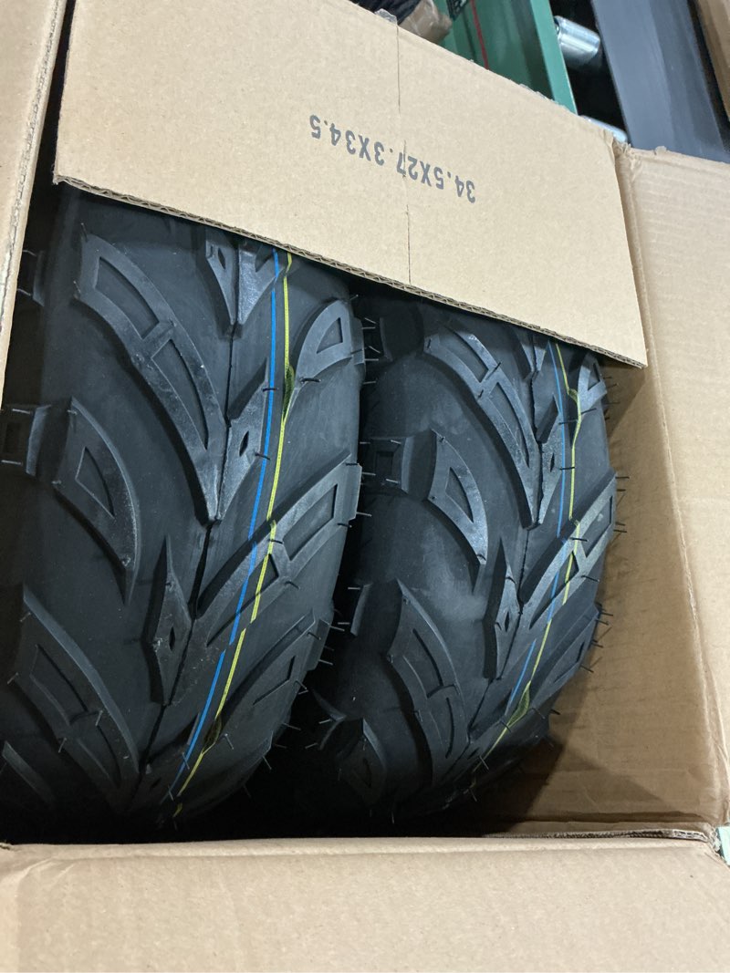 Condition photo showing New/Like New for wear-resistant, hyssk 145/70-6 atv tire with rim, 4pr, go-kart/utv/quad 6'' tubeless wheel, set of 2