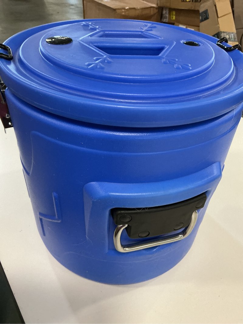 Condition photo showing As Is for Gdrasuya10 Insulated Soup Container Commercial Food Warmer for Hot or Cold Food 15L/15.85Qt Insulated Bucket for Hot or Cold Food Storage Restaurant Canteen Home Party Lunch (15L Blue)
