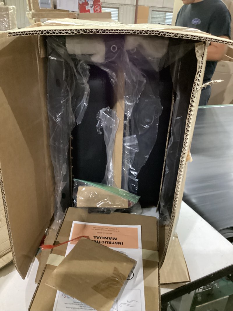 Condition photo showing Good Condition for dumos saddle bar stools set of 2, 24 inch counter height stools with curved pu leather surface, 3.7" thick upholstery bar height stools with footrest for kitchen island, dining, cafe, black inky set of 2 24 inch 2