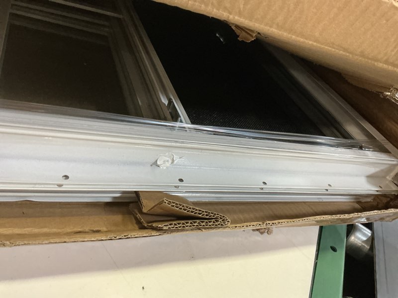 Condition photo showing Good Condition for 2 pack shed window 24w“x27"h, white flush mount window with tempered glass and removable screen for playhouses, sheds, garage and chicken coops 24"x27" white