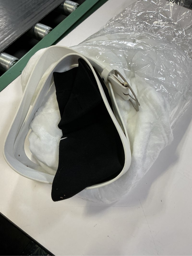 Condition photo showing As Is for christmas vacation cousin eddie costume, 6pcs robe, green trapper hat, belt, black socks, prop cigar, tube, halloween christmas funny costume cosplay set
