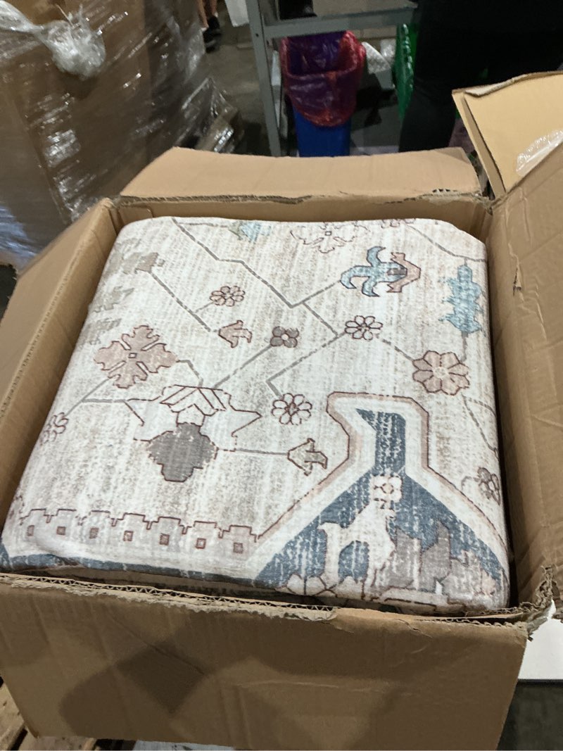 Condition photo showing Good Condition for meadow bohemian old world inspired grey/ blue area rug