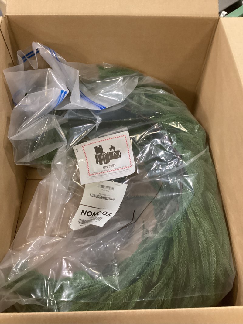 Condition photo showing Good Condition for NUPTIO Large Christmas Wreath with Lights: 36 Inch Prelit Real Touch Norfolk Pine Wreaths with Hook 