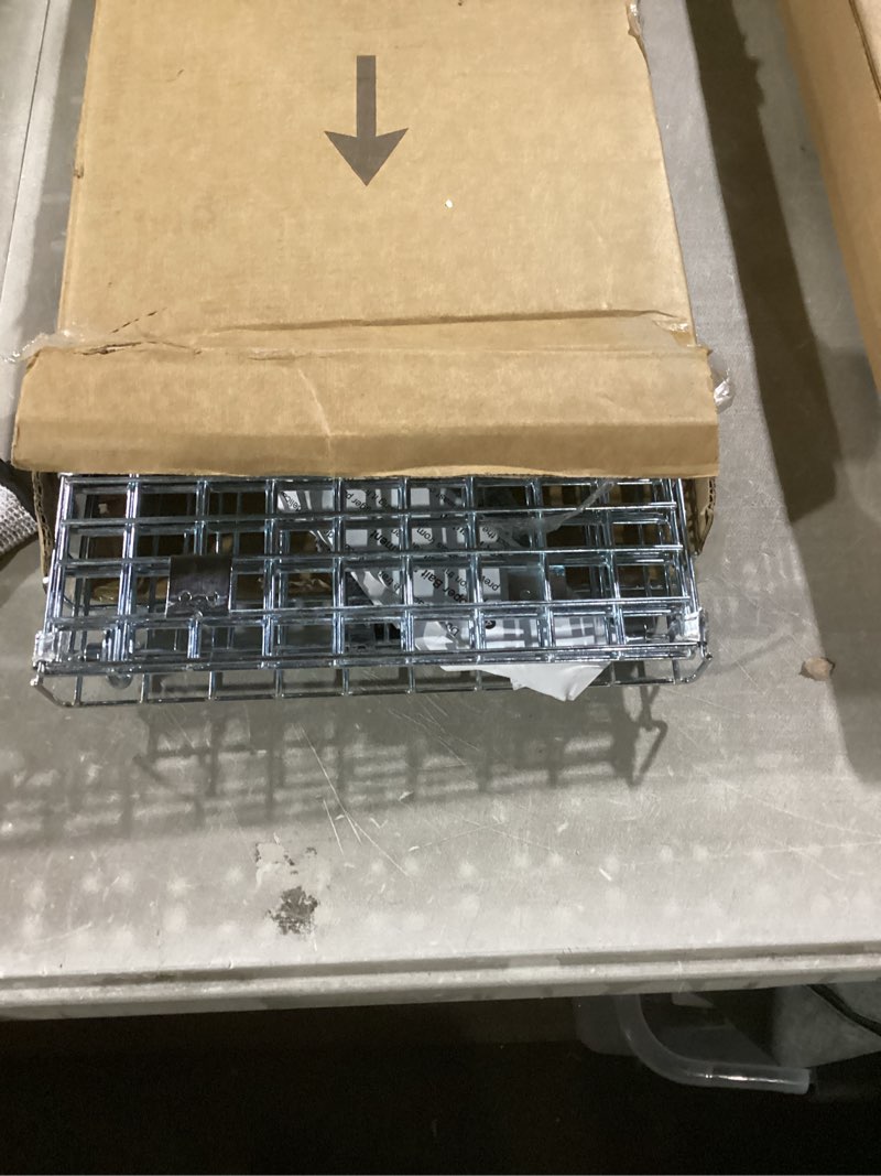 Condition photo showing Good Condition for humane live animal trap cage 26" × 9" × 10",heavy-duty live catch cage for raccoon, squirrel, stray cats, groundhogs, armadillos, opossums, rabbits, skunk, mole, small wildlife control 26"×9"×10"