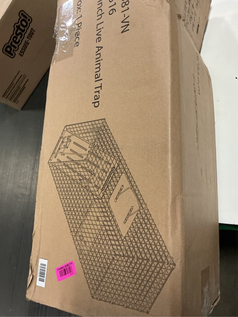 Condition photo showing New/Like New for humane way sentinel 32 inch live animal trap - no assembly required - safe medium traps for all animals - raccoons, cats, groundhogs, opossums - 32" l x 10.5" w x 12.5" h