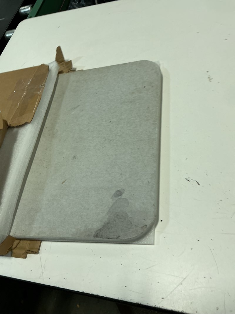 Condition photo showing As Is for stone bath mat, dries quickly, non-slip diatomaceous earth stone bath mats for bathroom, super absorbent stone shower mat, easy to clean, 23.5" x 15.5" light gray