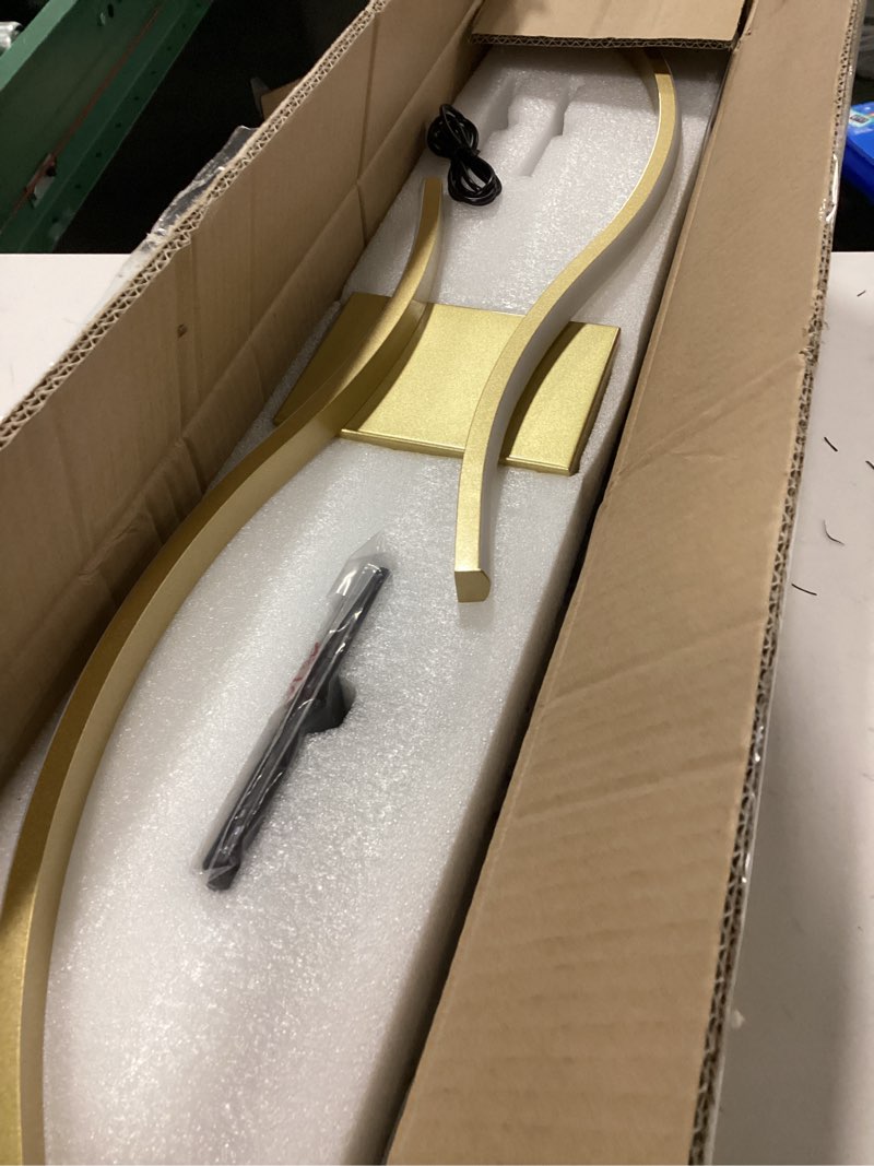 Condition photo showing New/Like New for Battery Operated Wall Sconces Set of Two with Remote Control, Stepless Colors 3000K-6000K & Dimming, LED Gold Wireless Wall Light for Living Room, Hallway, Bedroom, 31.5 Inch (2 Pack) Gold 31.5 Inches (2 pack)