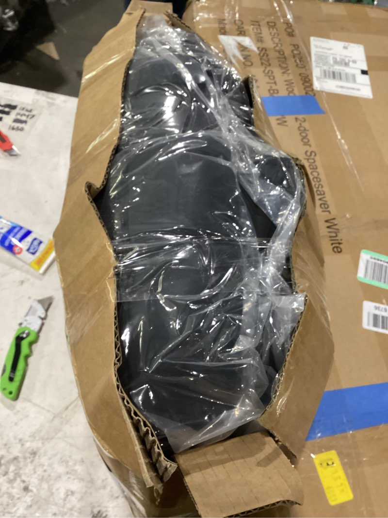 Condition photo showing As Is for coverado car seat cushion and lumbar support headrest pillow one piece, ergonomic memory foam car neck pillow & back support, soft leather breathable driving seat cushion sciatica pain relief, black black seat cushion + integrated back and neck support