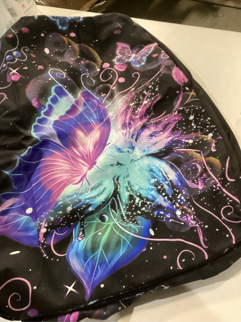 Condition photo showing Good Condition for (Similar design) BIGCARJOB Trendy Car Seat Covers Ble Butterfly Print High Back Seat Cover Set of 5 Ultra-Soft Universal Fit
