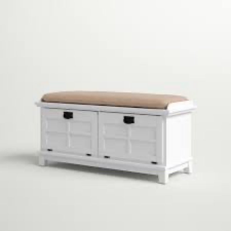 Homestyles upholstered bench white