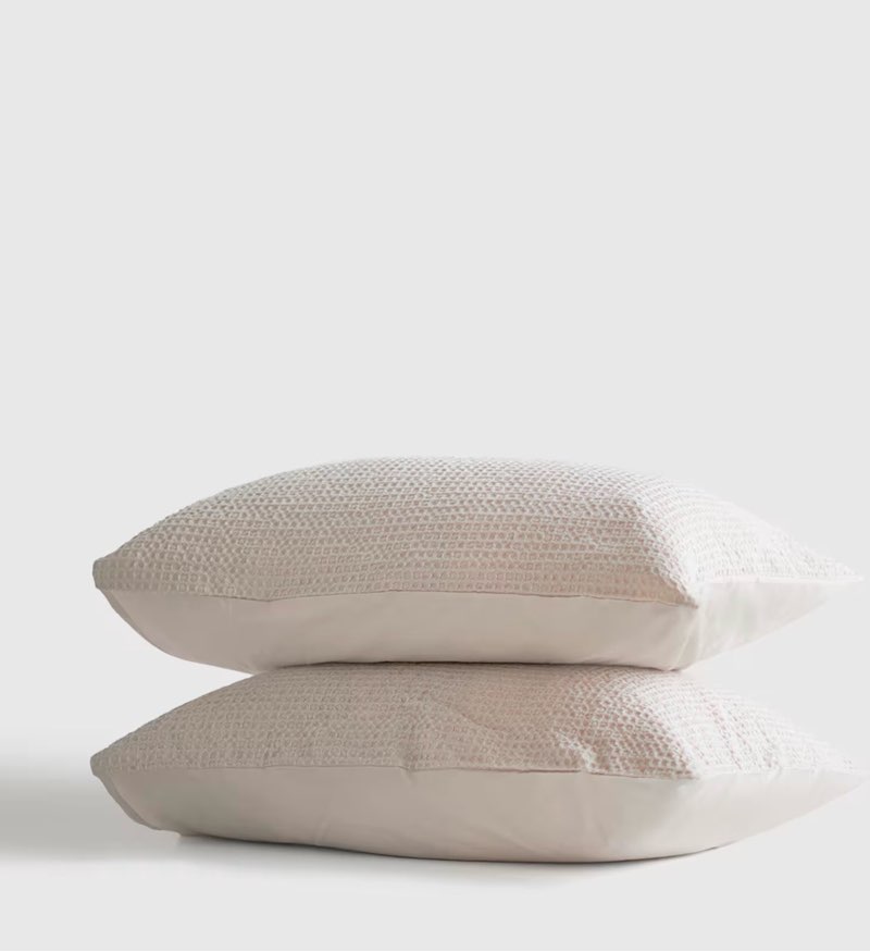 quince organic luxe honeycomb sham set standard sand 