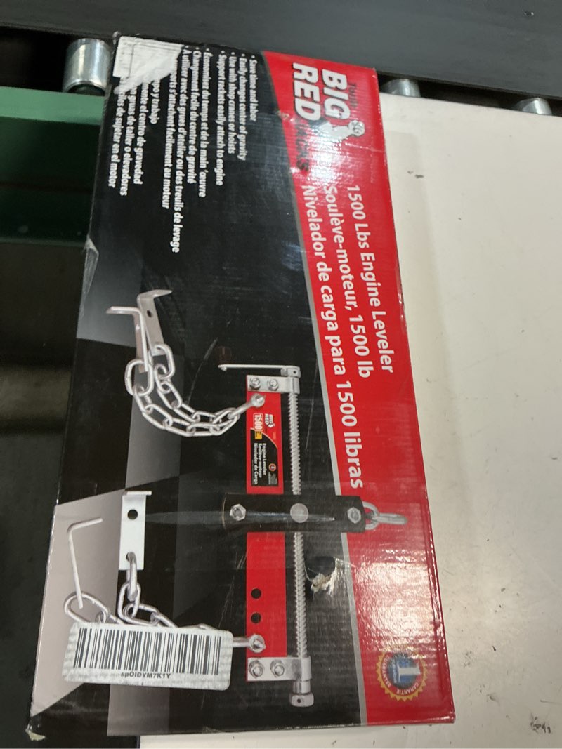 Condition photo showing New/Like New for big red t32100 torin engine hoist shop crane accessory: steel 3 position engine leveler with adjustable handle, 3/4 ton (1,500 lb) capacity, red