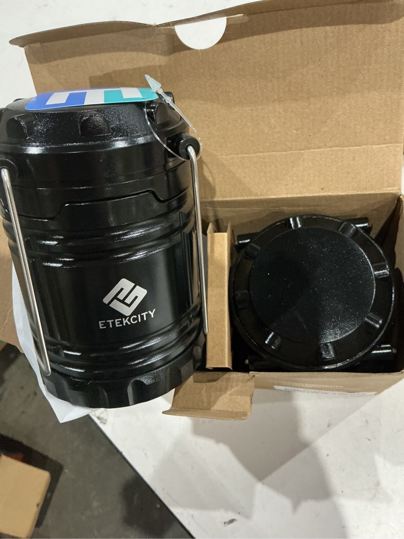 Condition photo showing Good Condition for etekcity lantern camping essentials lights, led flashlight for power outages, battery operated lamp for emergencies, survival gear, hurricane preparedness items, water resistant, 2 pack, black