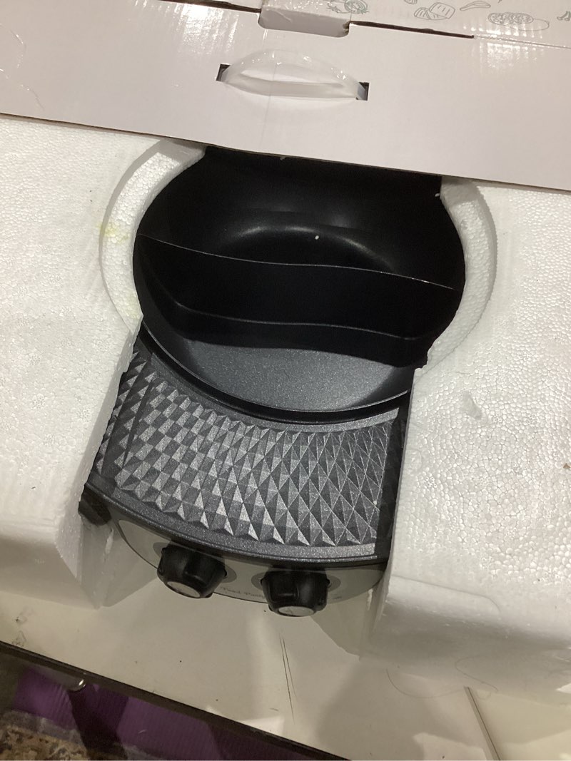 Condition photo showing As Is for food party hot pot with grill 2 in 1 electric smokeless grill and hotpot pot combo korean bbq grill 110v 1700w hotpot grill 1.0