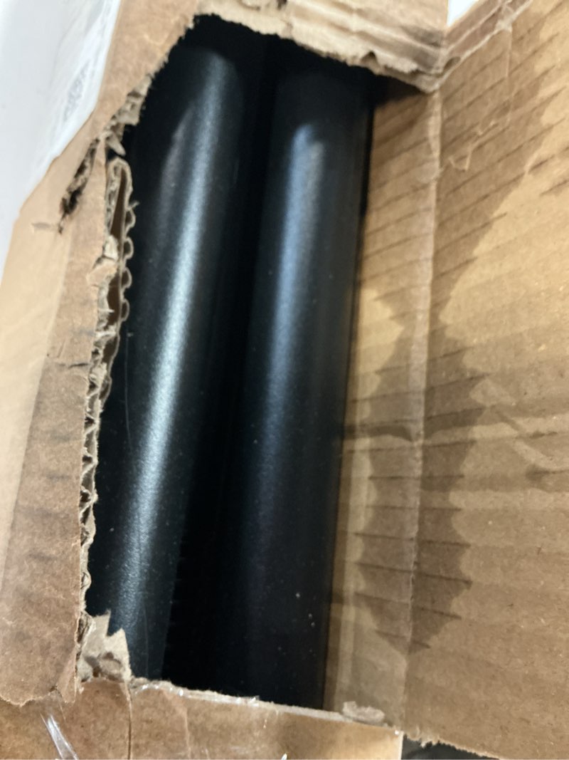 Condition photo showing As Is for Tension Curtain Rod 51-165 Inch, Extra Long Curtain Rod No Drilling for Window or Bathroom, Outdoor Curtain Rods for Patio, Easy to Install, Never Rust, Rod Diameter 1.26 Inches-Black Black 51''-165''