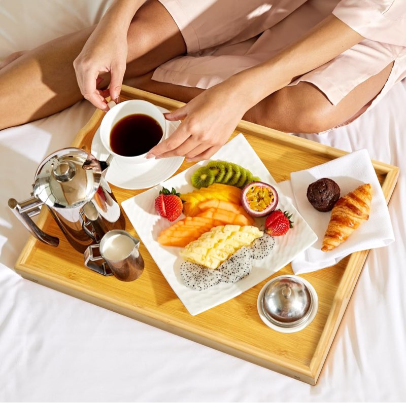 bamboo bed tray table, folding legs and handles, breakfast tray, laptop desk for bed or sofa, serving tray for eating, working, reading,picnic bamboo 18.1\" x 11.2\" x 7.7\"