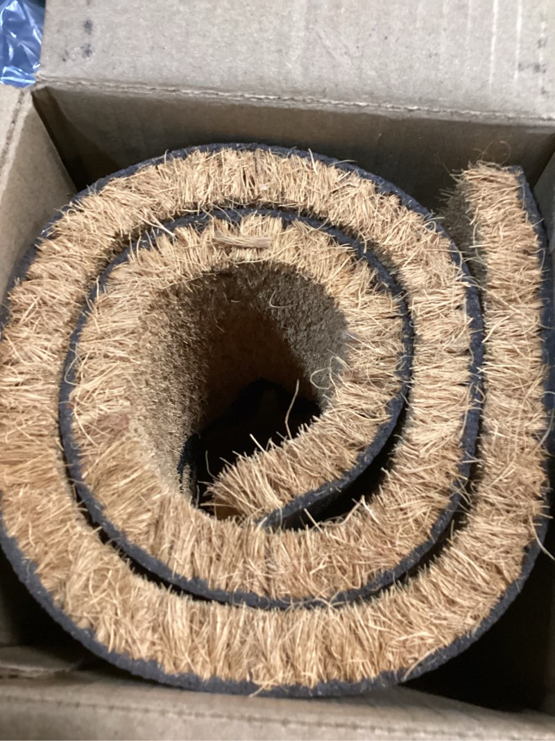 Condition photo showing Good Condition for THEODORE MAGNUS Door Mat – Coir Doormat for Outdoor Entrance, Durable Welcome Mat with Non-Slip Backing, Perfect for Front Door and Entryway - Outdoor/Indoor - Warm Greeting - 17" x 30" Warm Greeting 1'5" x 2'6" (Rectangular)