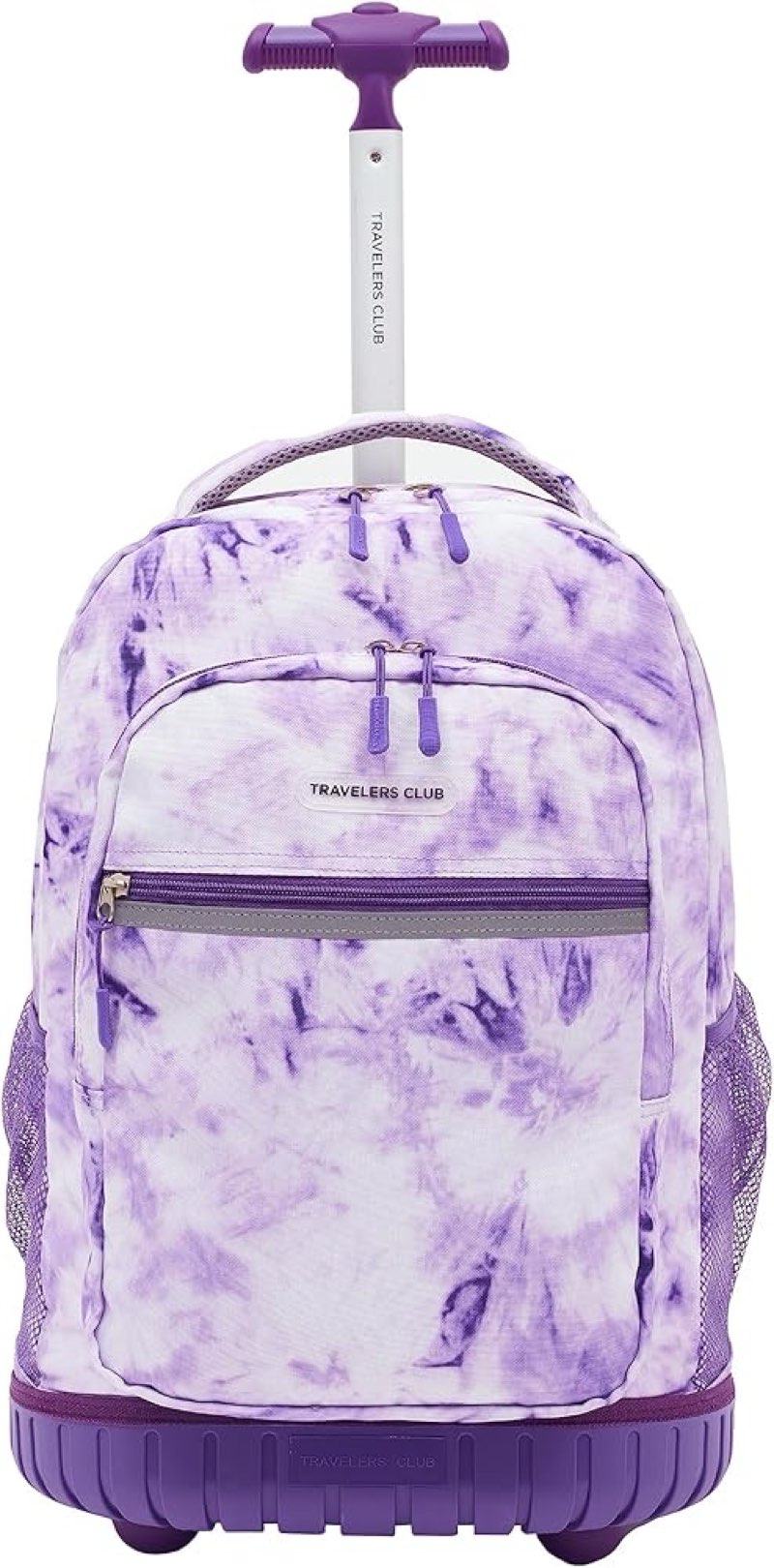 Travelers Club 18" Rolling Backpack with Shoulder Straps, Purple Tye
