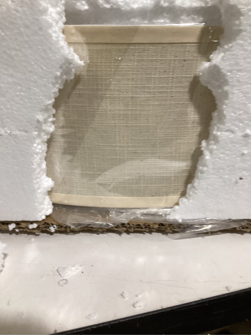 Condition photo showing New/Like New for 2-Tier 24" Adjustable LED 28W 3000K/4000K/5000K Semi Flush Mount Close to Ceiling Light Fixture Cream Fabric Shade Brushed Nickel Finish for Bedroom,Living Room,Dining Room Hallway 24" Brushed Nickel