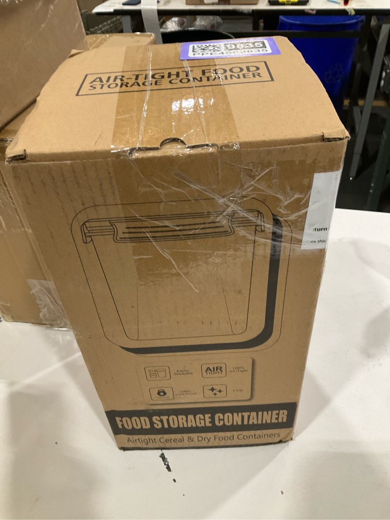 Condition photo showing New/Like New for 4 Pack Large Airtight Food Storage Containers with Lids (5.2L / 176oz), BPA Free Plastic Kitchen and Pantry Organization Contianers for Cereal Flour and Sugar Storage, Labels & Marker