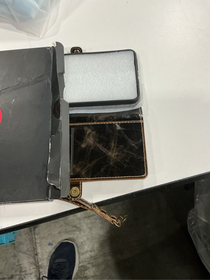 Condition photo showing New/Like New for defencase for samsung galaxy s25 fe case wallet with rfid blocking card holder for women and men, pu leather magnetic snap flip zipper strap wallet phone case for galaxy s25 fe 5g 6.7", coffee galaxy s25 fe coffee