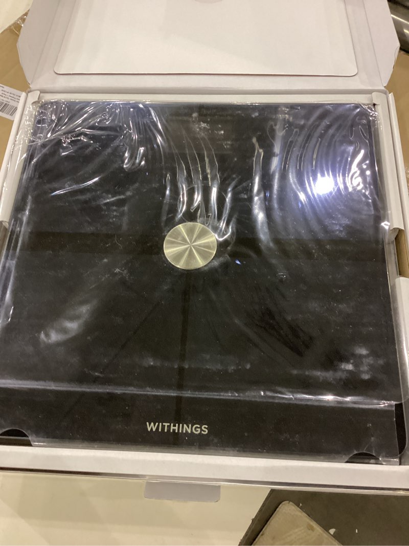 Condition photo showing New/Like New for WITHINGS Smart Scales for Body Weight, FSA or HSA Eligible, Body Analysis, Fat Content, Muscle Mass, Bone Density, Visceral Fat, Bathroom Scale, BMI Scales Digital Weight and Body Fat, Bluetooth, WiFi Black Body Comp