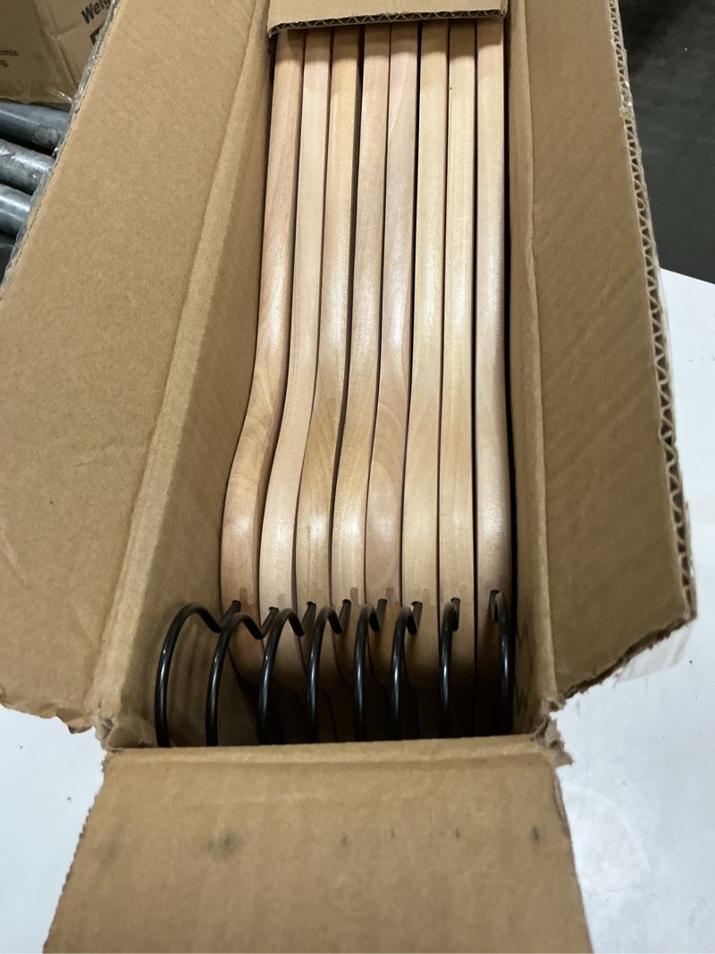 Condition photo showing Good Condition for js hanger wooden coat hangers, 16 pack high grade wood suit hangers with non slip pant bar - extra smooth and splinter free, unvarnished natrual 16 pack