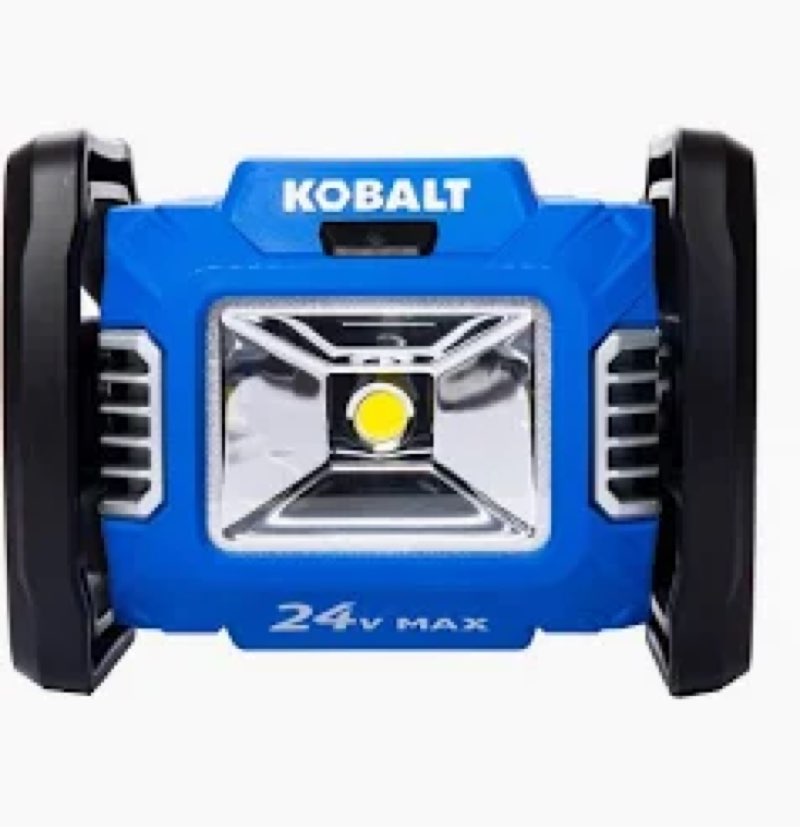 kobalt 24-volt 2000 -lumens led battery-operated rechargeable portable work light one_size in blue | kfl 224b-03