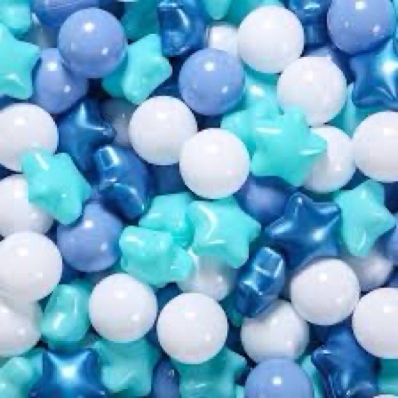 STARBOLO Ball Pit Balls for Ball Pits - 200 Pcs Blue Star and Round Balls Crush Proof Plastic Childr