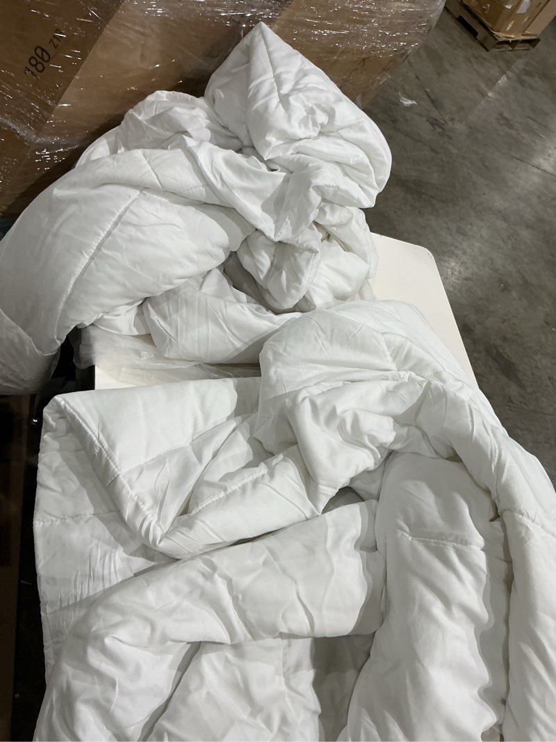 Condition photo showing Good Condition for caroline white solid color twin bedding material comforter only 2 pack