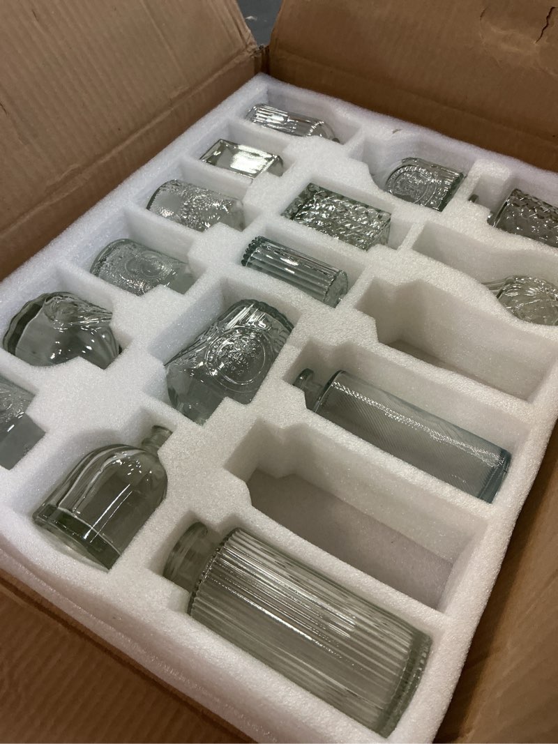 Condition photo showing As Is for Yirilan Bud Vases Set of 32 PCS, Small Flower Vases for Table Centerpieces, Mini Vases for Single Stem Flowers, Glass Vases for Centerpieces, Wedding & Home Decor, Clear Clear 32 pcs
