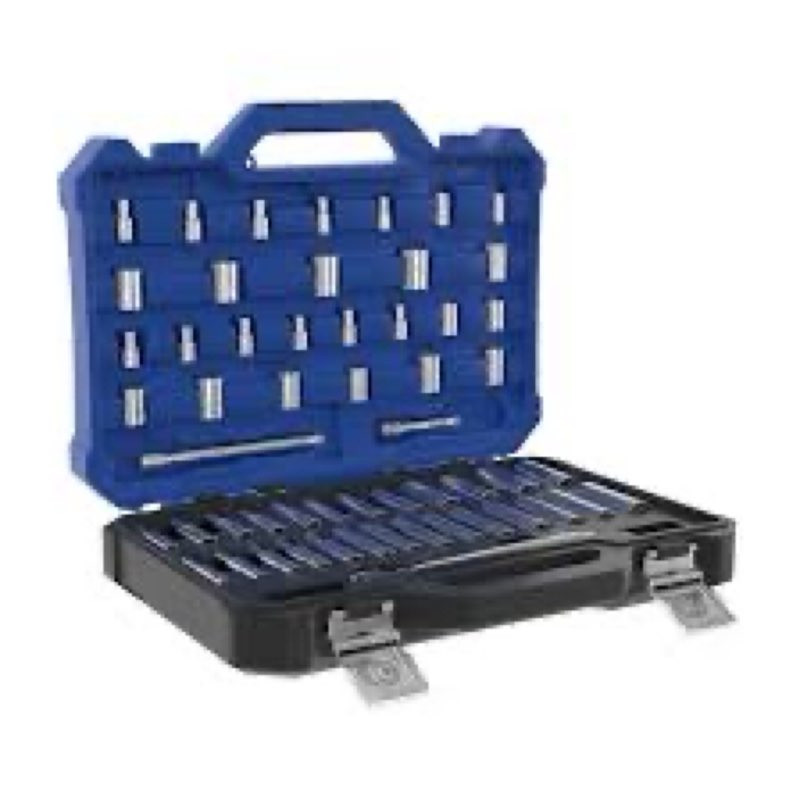 kobalt 55 -piece metric and standard (sae) mechanics tool set with hard case