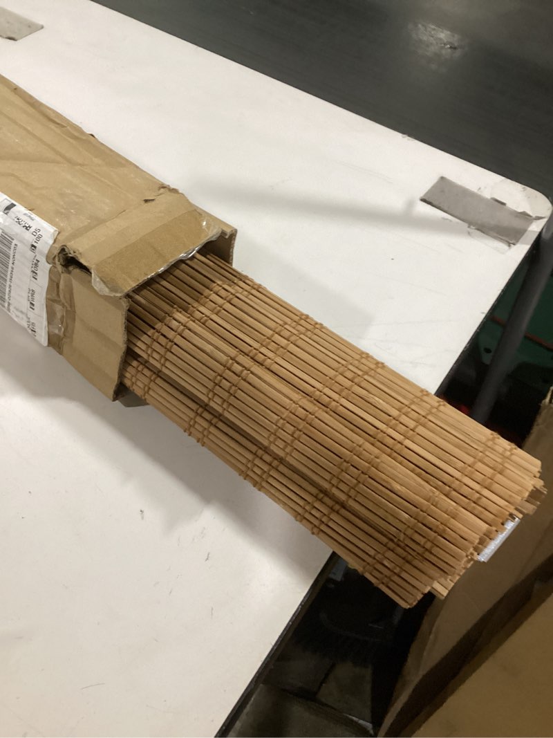 Condition photo showing New/Like New for LazBlinds No Tools No Drill Cordless Bamboo Roman Shades, Light Filtering Window Treatment, Roll Up Bamboo Blinds for Windows 28'' W x 48'' H, Ceylon Light Russet Light Filtering-ceylon Light Russet 28" W x 48" H