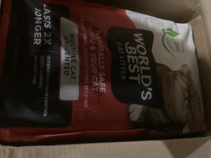 Condition photo showing New/Like New for world's best cat litter multiple cat unscented, 32-pounds - natural ingredients, quick clumping, flushable, 99% dust free & made in usa - long-lasting odor control & easy scooping