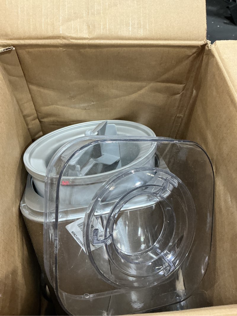 Condition photo showing As Is for cuisinart ice cream maker machine, 2-quart stainless steel frozen yogurt, gelato, sorbet, ready in 20 minutes, lcd screen and timer, ice-70p1 ice cream maker with countdown timer with countdown timer maker