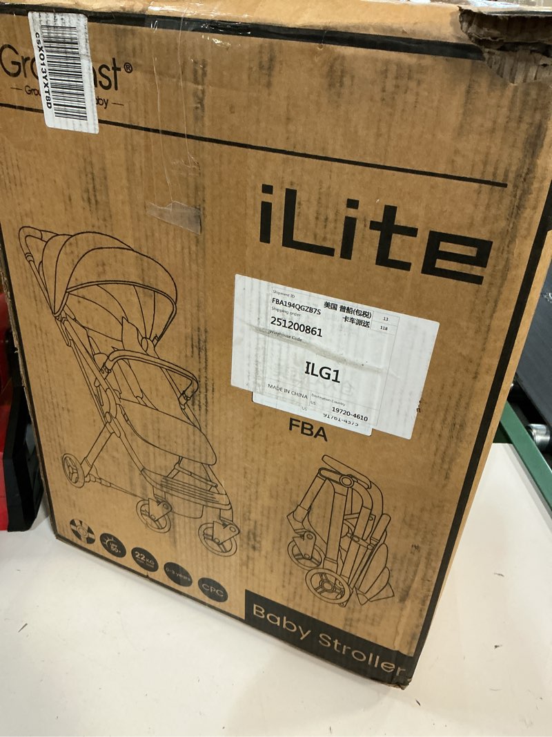 Condition photo showing New/Like New for compact fold baby stroller, lightweight travel toddler stroller with one-click fold, extendable upf50+ canopy, cup holder, uv protected and waterproof, one-hand folding - blue