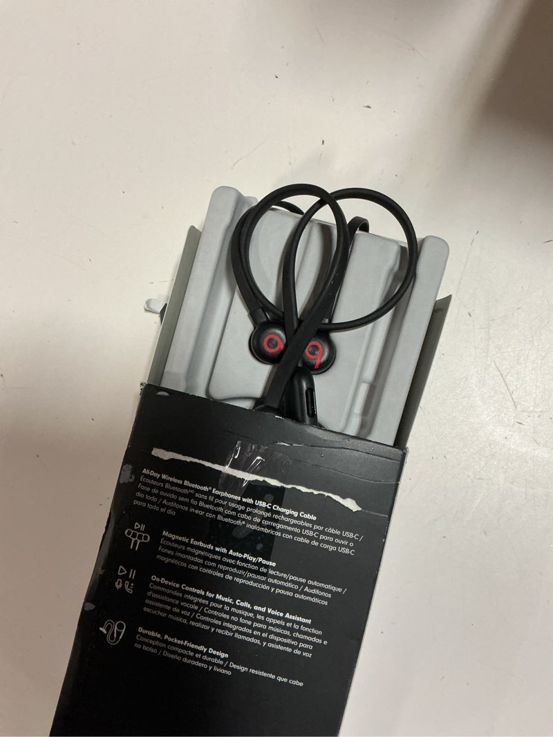 Condition photo showing Good Condition for beats flex wireless earbuds - apple w1 headphone chip, magnetic earphones, class 1 bluetooth, 12 hours of listening time, built-in microphone - black black flex